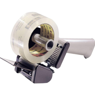 Dévidoirs d'adhésif manuels Scotch H150 à usage manuel, réducteur de bruit métal, gris, 50 mm pour mandrin de diamètre: 76 mm poids : 0.370 kg, Boîte de 6 pièces – Réf. 533184