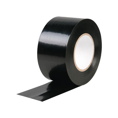 Ruban adhésif de protection, laminé 50 mm × 33 m, 150 µm épaisseur totale: 150 µm diamètre du mandrin : 76 mm, rouleau PVC, Caoutchouc naturel, noir Boîte de 27 rouleaux inapte au contact alimentaire – Réf. 401075