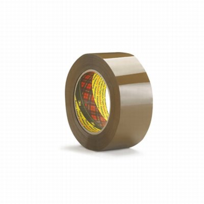 Ruban adhésif manuel Scotch 371 PP, 48 mm × 100 m, 28 µm diamètre du mandrin : 76 mm, rouleau polypropylène, hotmelt, havane Boîte de 36 pièces inapte au contact alimentaire – Réf. 532607