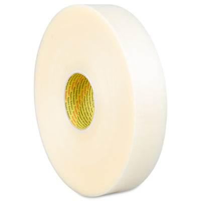 Ruban adhésif machine Scotch 375 E, 75 mm × 990 m, 50 µm diamètre du mandrin : 76 mm, rouleau polypropylène, hotmelt, transparent Boîte de 4 pièces, Boîte de 4 pièces inapte au contact alimentaire – Réf. 559097