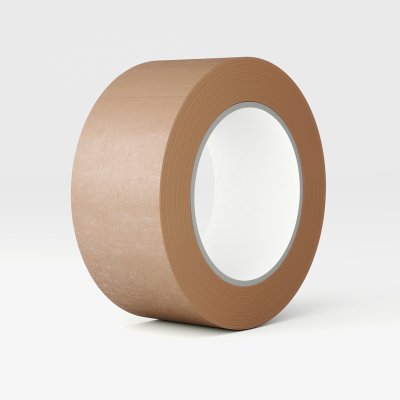 Ruban adhésif manuel, 75 mm × 50 m 120 µm, diamètre du mandrin : 76 mm rouleau, kraft, Caoutchouc naturel, brun Boîte de 24 rouleaux inapte au contact alimentaire – Réf. 586284