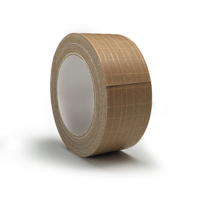 Ruban adhésif d'expédition, 50 mm × 25 m, 265 µm diamètre du mandrin : 76 mm, rouleau kraft armé, hotmelt, brun Boîte de 36 rouleaux inapte au contact alimentaire – Réf. 634311