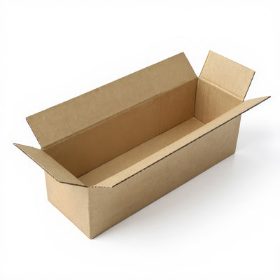 Caisse longue simple cannelure à ouverture grand côté, 600 × 200 × 200 mm – Antalis réf. 710026